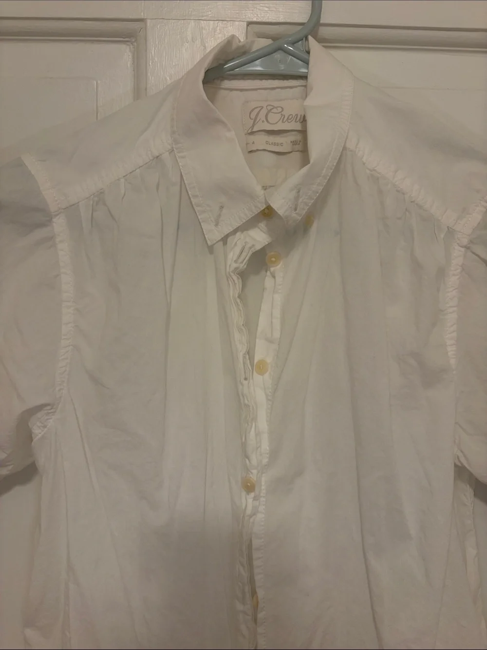 J. Crew White Short-Sleeve Button-Down Shirt